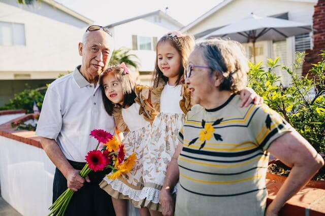 grandparents with twins