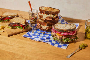 delicious meat alternative fungi sandwich