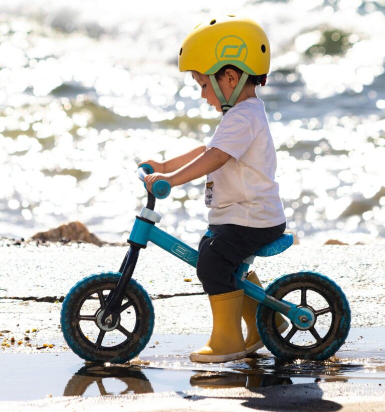 preschooler riding a bike