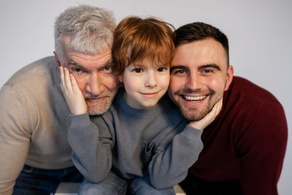 Grandfather, son and grandson